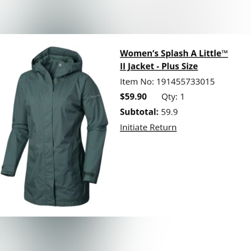 Columbia Raincoat 3XL